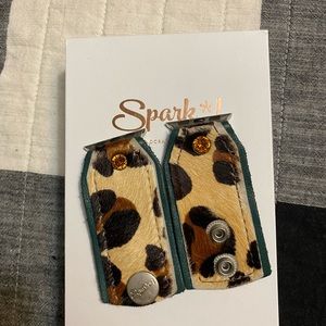 Spark*l Watch band -leopard hair on hide